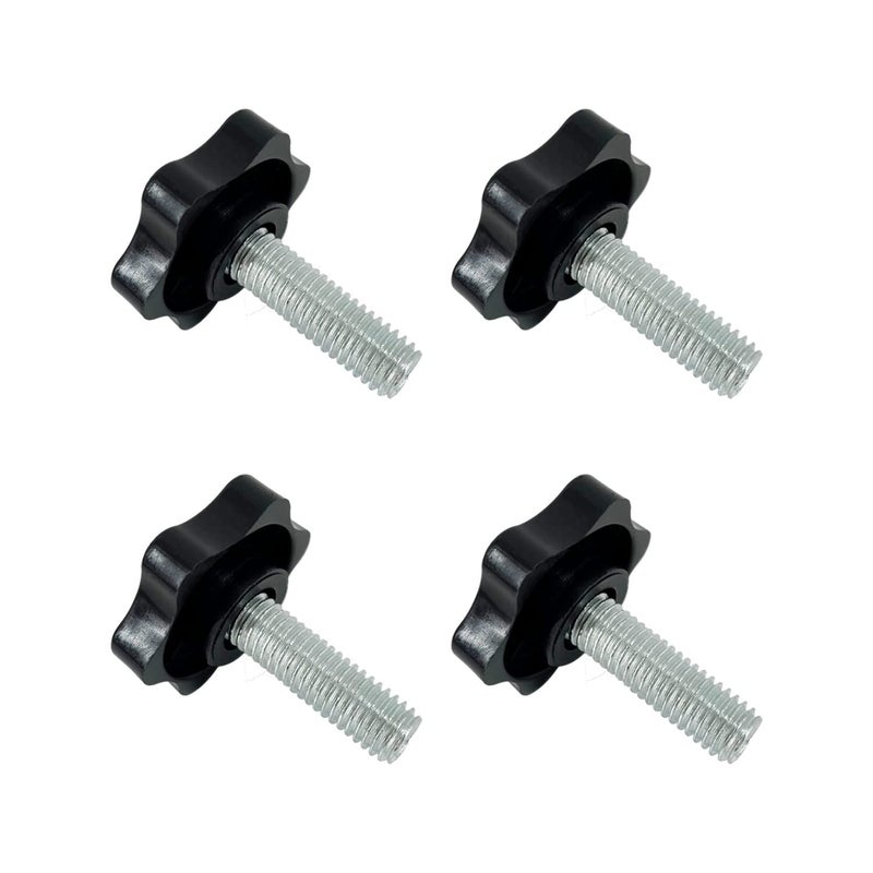VANROUG 4 PCS M8 x 25mm Star Hand Knob Tightening Screw Thread Replacement Hand Tightening Knob Quick Removal Replacement Parts for Umbrella Base,Patio Umbrella Holder Replacement knob - Image 1